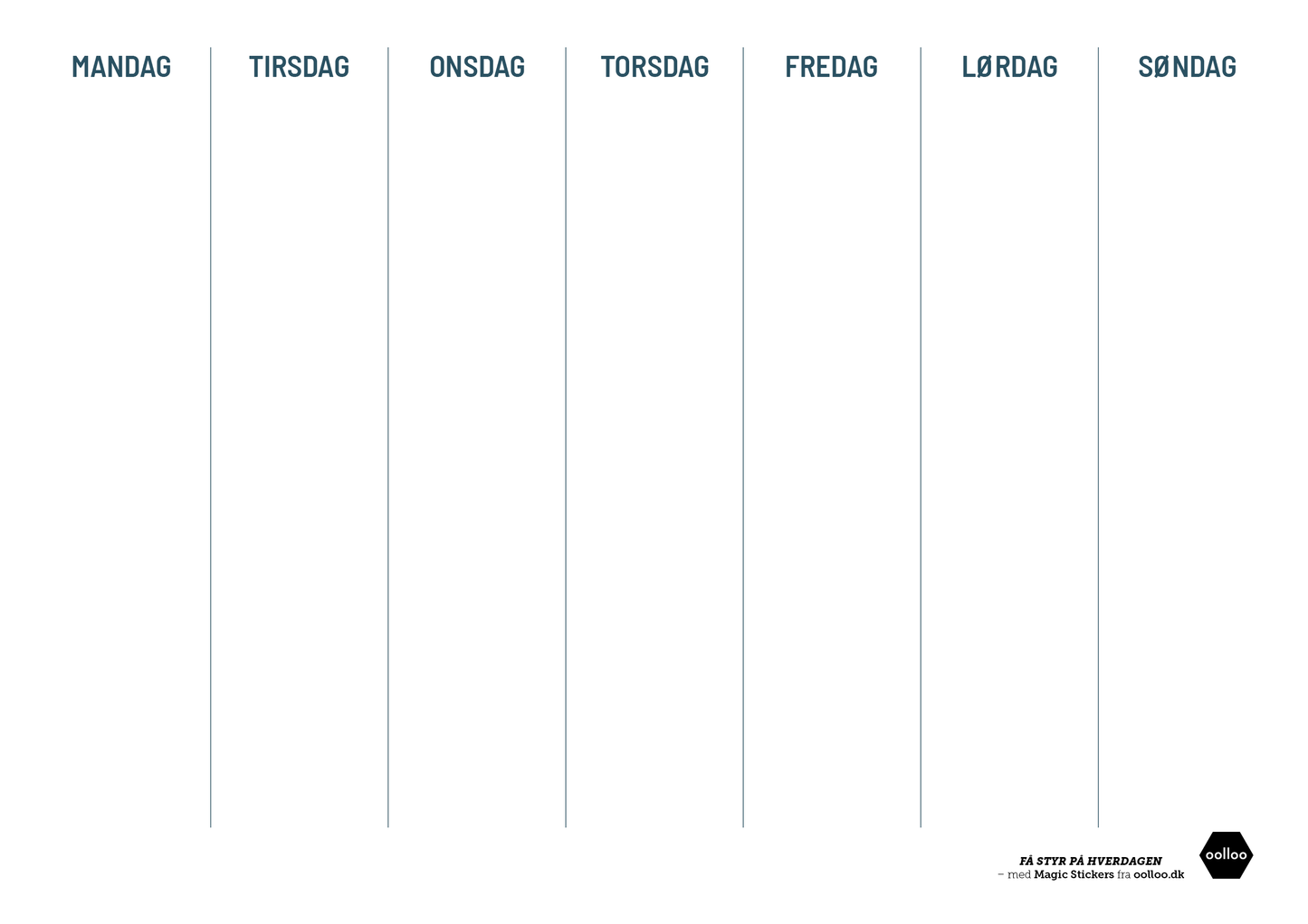 Ugeplan A3 bredformat