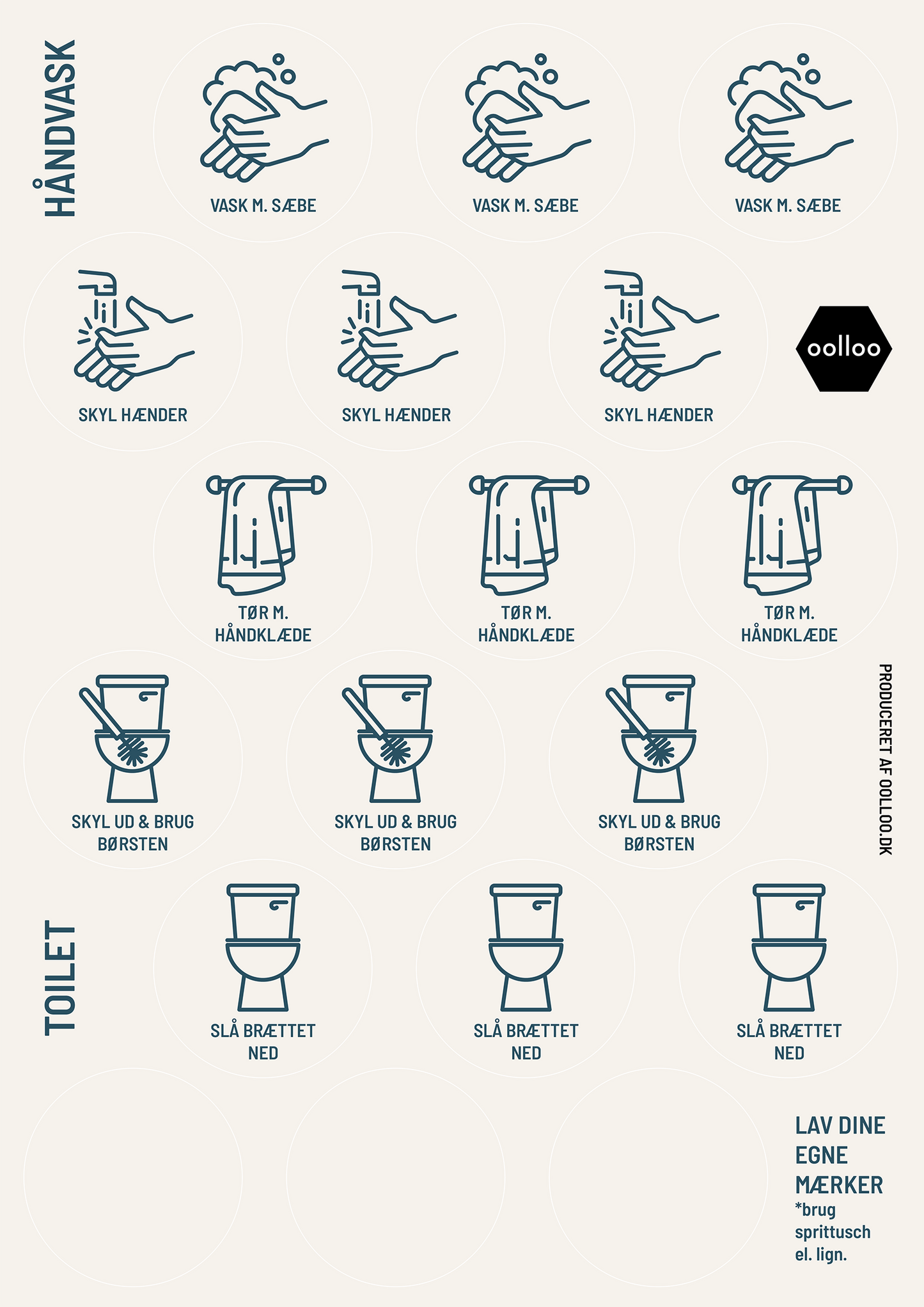 Extra, Håndvask & Toilet – 1 ark – 'Magic Sticker' piktogrammer