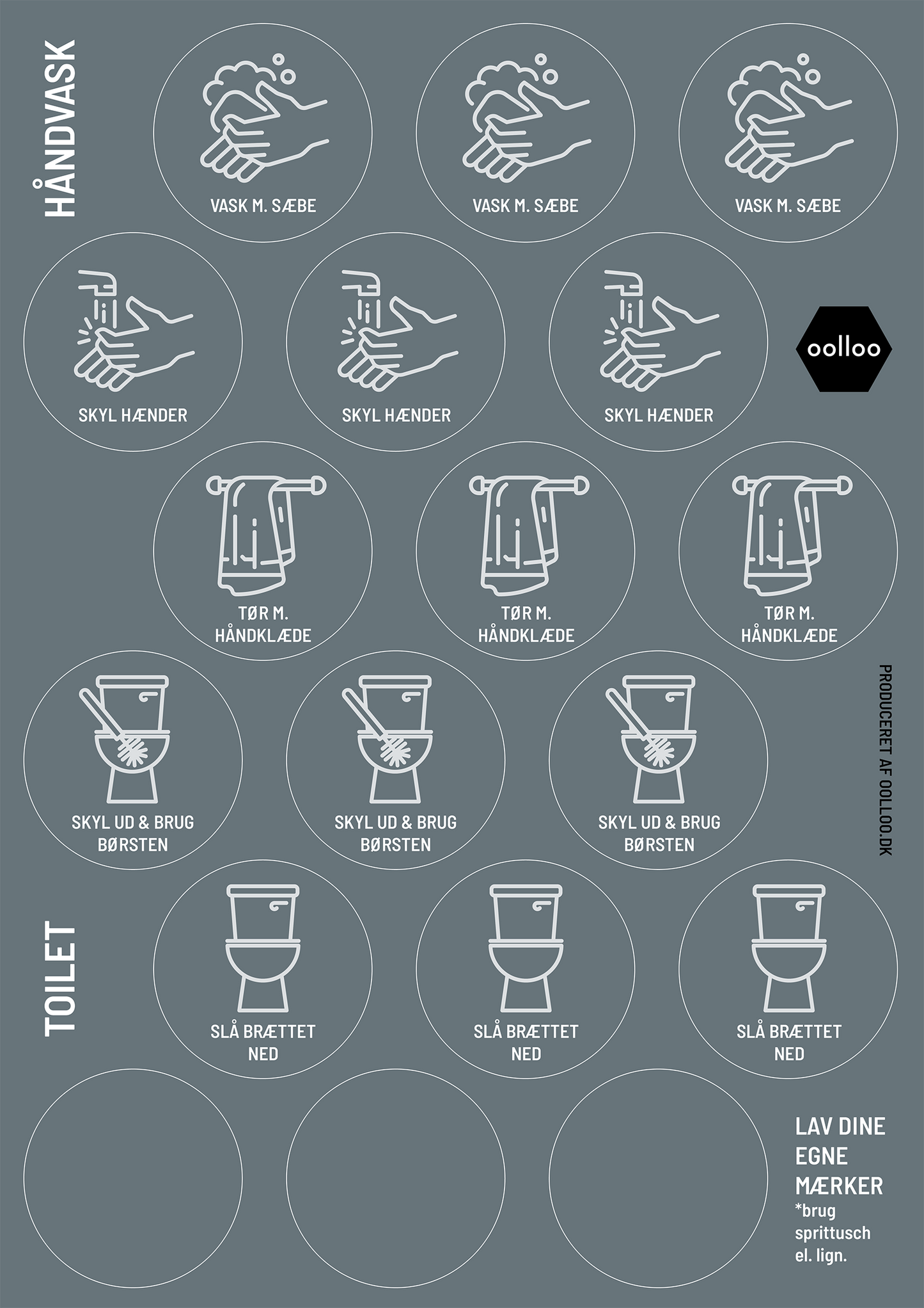 Extra, Håndvask & Toilet – 1 ark – 'Magic Sticker' piktogrammer