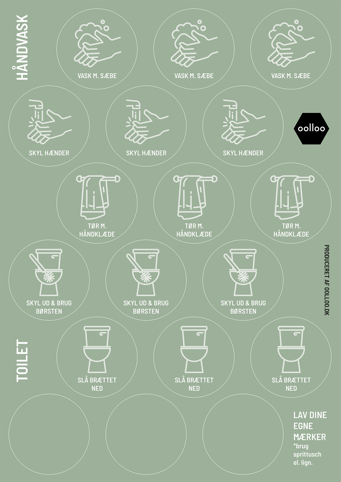 Extra, Håndvask & Toilet – 1 ark – 'Magic Sticker' piktogrammer