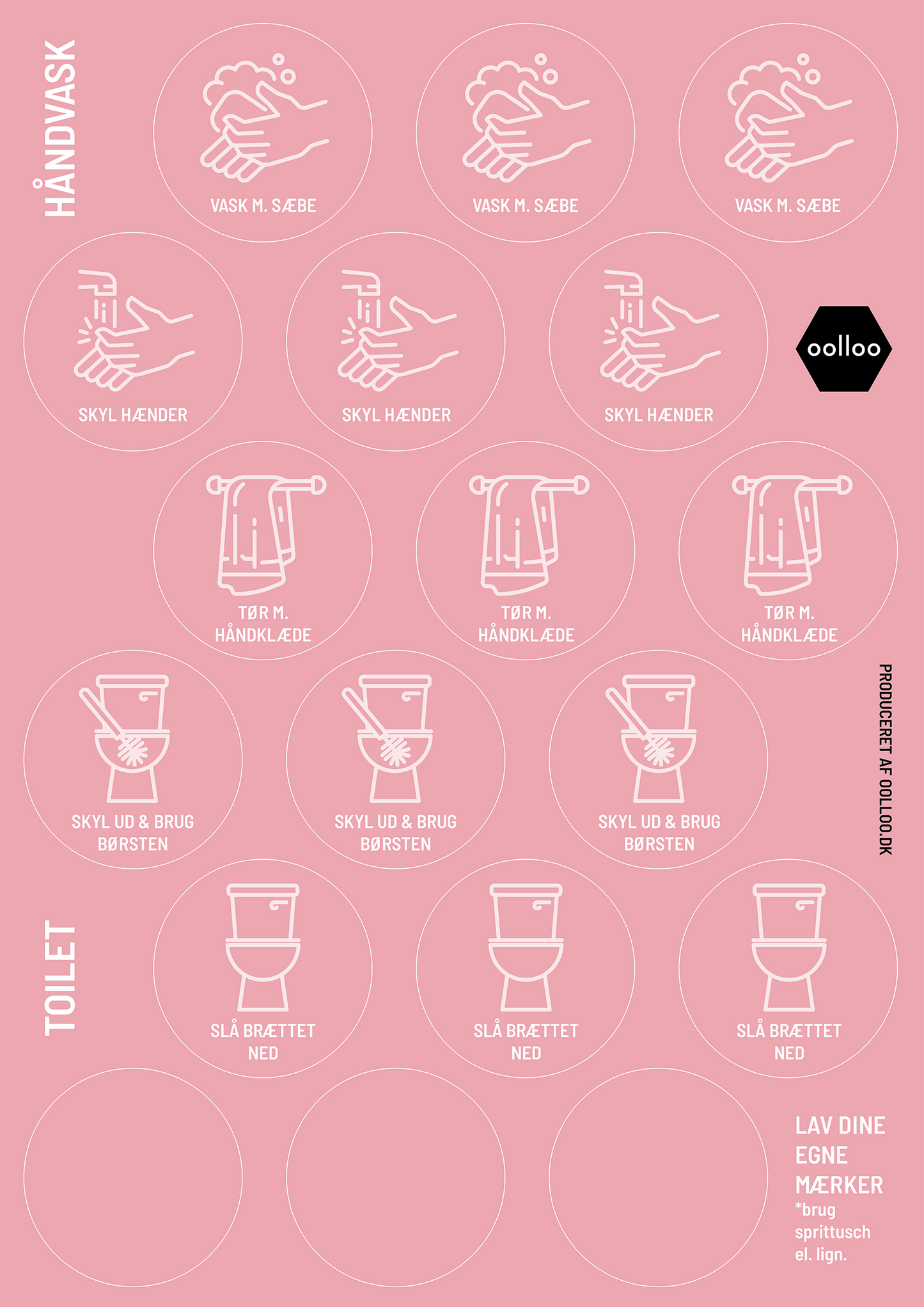 Extra, Håndvask & Toilet – 1 ark – 'Magic Sticker' piktogrammer